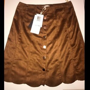 Lucy Paris Suede Congac Skirt